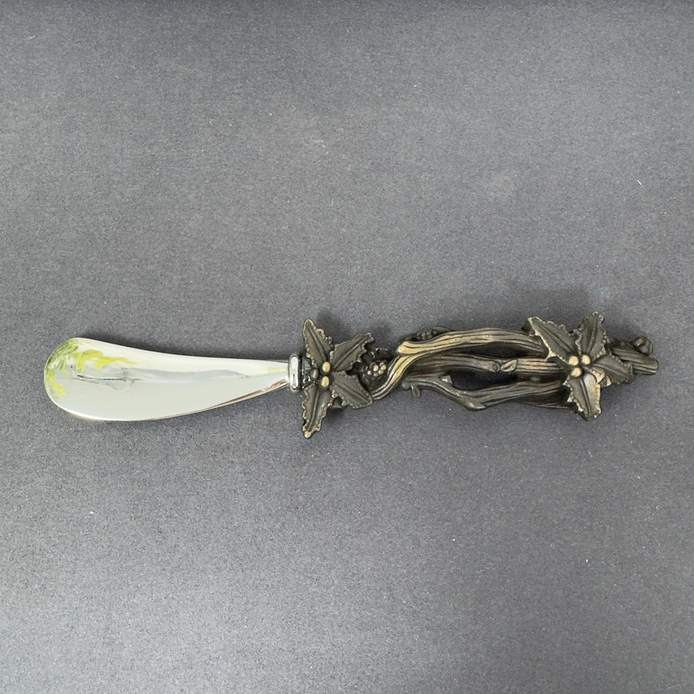 Mud Pie Woodland Handle Butter Cheese Jam Spreader Knife Rustic Holiday 6"